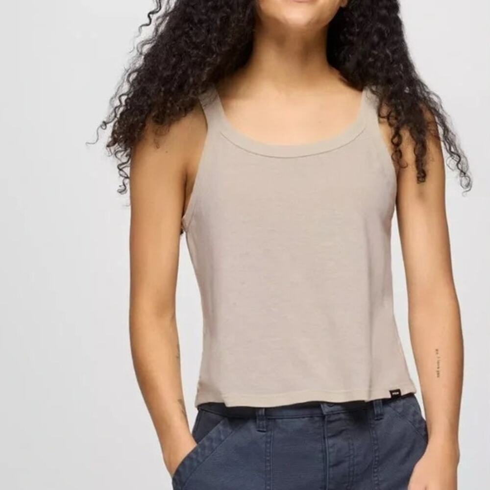 Prana Cozy Up Scoop Tank Women's XS Canvas Standard Fit Soft Hemp TENCEL Blend